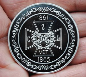 10 piezas VET 1861 a 1865 Bandera de la estrella de la Unión Americana insignia plateada 40 mm Elizabeth decoración coleccionable regalo de fiesta moneda nueva