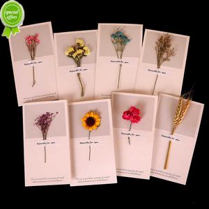 10 Pieces/Set Dried Flowers Envelope Greeting Cards Wedding Invitations Handwritten Postcards Gift Cards Thank You Cards