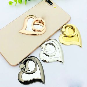 10 piezas Universal espejo de 360 grados en forma de corazón soporte de anillo de dedo soporte de teléfono para iPhone 8 7 6 Samsung para teléfonos móviles