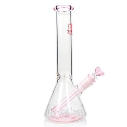 10 '' rose Kitty Bong mignon narguilé verre fumer KT bécher fond tube clair petite pipe à eau bouche colorée prix de gros 14 mm joint femelle et bol