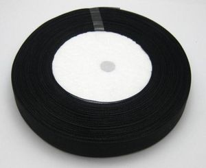 10 rouleaux 1 cm couleur noire organza ruban de mariée de décoration nuptiale bijoux 1 rouleau 50yds5315436