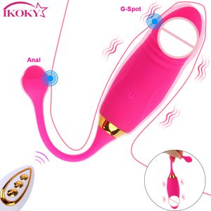 Vibrador de 10 velocidades para mujeres, bragas Vibro, juguetes sexys, huevo saltador, tapón Anal, Control remoto, estimulación del clítoris para adultos