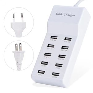 10 USB Station de chargement Dock Multi Port Chargeur Chargeur de bureau rapide Station de charge de téléphone intelligent