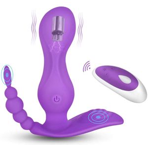 10 modes de vibration Vibromasseur portable Sex Toys pour femmes Plug anal G Spot Stimulateur de clitoris Télécommande sans fil Culotte Vibromasseur J2336
