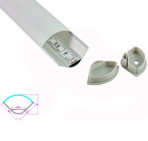 10X1 M ensembles/lot 60 angle led bande lumineuse canal en aluminium et profilé en aluminium led pour lampes de cuisine ou d'armoire