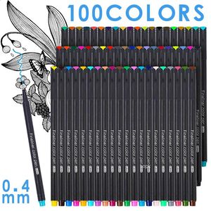 100/36 Colored Fineliner Pen Set 0,4 mm Micro Metallic Tip Markers Drawing Penfor.