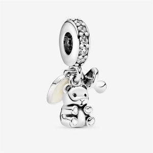 100% 925 Sterling Silver Baby Teddy Bear Dangle Charms Fit Original Bracelet à breloques européen Mode Femmes Mariage Fiançailles Jewel1946