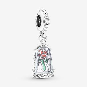 100% 925 Sterling Silver Enchanted Rose Dangle Charm Fit Original European Charms Bracelet Mode Femmes Mariage Fiançailles Bijoux Accessoires