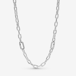 Collar de cadena de eslabones ME de Plata de Ley 100% 925 compatible con abalorio colgante europeo, fabricación de joyería de boda fina para regalos de mujer