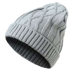 100% acrílico suave estiramiento diamante a cuadros sombrero de invierno hombres mujeres gorros de punto gorro de calavera gris pálido beige marrón rojo negro caqui beani267p