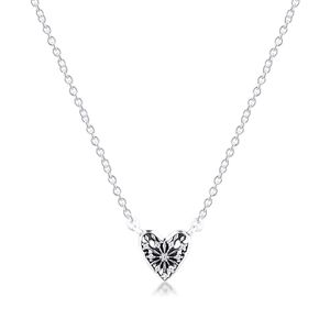 100% auténtico 925 plata esterlina corazón del collar de invierno para las mujeres regalo de fiesta suministro de joyería fina al por mayor Q0531