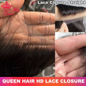 HD Lace Real Invisible Lace Closure Brazilian Straight Hair 6x6 5x5 4x4 Calidad superior Virgin Human Raw Hair Queen Productos para el cabello Envío gratis para el mundo