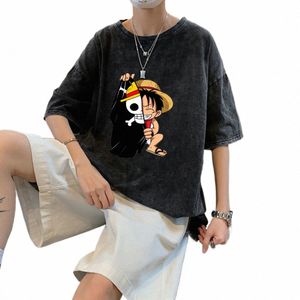 100% Cott Wed T Shirts Luffy Gráfico O-cuello Tops Unisex Divertido Desgaste diario Niños Casual Streetwear Harajuku Mangas cortas t4BQ #