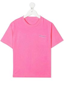 Designer Enfants T-shirts Garçons Filles Été Casual Lettre Imprimé Bébé Enfants T-shirts Vague Rayures Jeunes Tout-petits T-shirts À Manches Courtes Top T-shirts Noir Blanc Rose Bleu