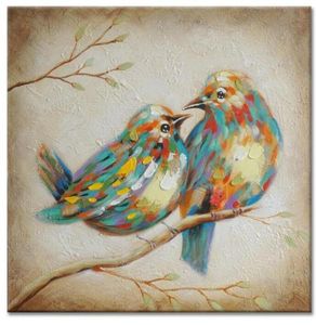 100 pintura al óleo pintada a mano amor Animal pájaros peculiares sin marco arte de la pared para la decoración del hogar 3315888
