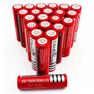 100% de alta calidad UltraFire BRC 18650 Baterías de litio 4200mAh 3.7V Batería recargable Batería de iones de litio roja Adecuada para cámara digital con linterna LED electrónica