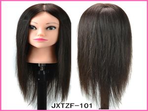 100 cheveux humains Natural Black-Training Hairdressing Doll Mannequins Human Heads of the Famim Hairstyles Training Mannequin Head6001854