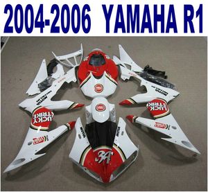 Juego de carenados 100% moldeados por inyección de la más alta calidad para YAMAHA 2004 2005 2006 YZF R1 rojo blanco LUCKY STRIKE kit de carenado 04-06 yzf-r1 PQ91