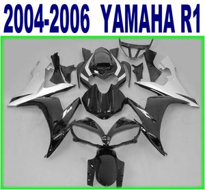 Juego de carenados de precio más bajo de moldeo por inyección 100% para YAMAHA 2004 2005 2006 YZF R1 kit de carenado negro plateado 04-06 yzf-r1 kits de carrocería RY45