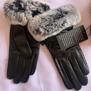 100% leather gloves female sheepskin touch screen winter thickened warm brand glove