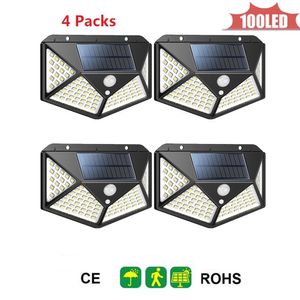 100 LEDs Solar Street Garden Security light Solar Motion Sensor Light with Remote Control outdoor lighting lamp 4 sided 270°lighting