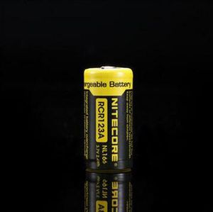 100% d'origine Nitecore NL166 RCR123A 16340 Batterie au lithium 650mAh 3.7V Li-ion Batteries rechargeables pour lampe frontale Lampe de poche LED Vs NL1665R