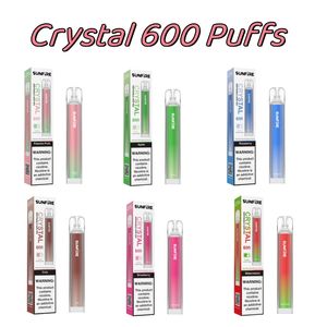 100% d'origine Sunfire Crystal 600 7000 10000 Puff Max 10000 E-cigarettes jetables 1,2 ohm Mesh Bobine 2 ml POD Batterie Rechargeable Puff 7K 0% 2% 3% 5% Vape Pen 7K Puffes Crystal