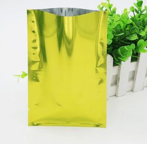 100 Pcs 12x18cm Vert Feuille D'aluminium Open Top Sacs D'emballage De Qualité Alimentaire Sous Vide Mylar Pochette D'emballage Thermoscellé Café Thé Poudre