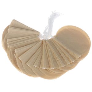 6cm 7,5 cm 8cm 100 unids/lote bolsas de filtro de té herramienta de café con cordón Infusor redondo de papel Natural sin blanquear para bolsitas sueltas