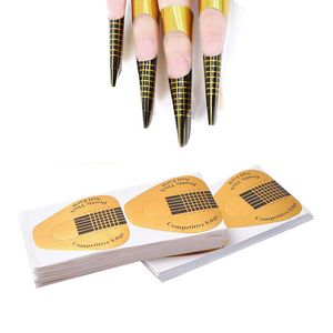 100 PCS Nail Shaper Nails Art Form Guide Sticker Pegatinas en forma de herradura de doble grosor Puntas de extensión de gel acrílico