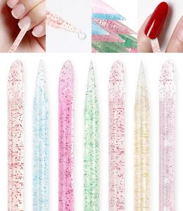 100 Stuks Herbruikbare Crystal Manicure Stick Dubbelzijdig Nail Art Cuticle Pusher Remover Tool Pedicure Nagels Care6600946