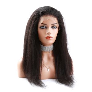 Kinky Straight 13X6 Lace Front Wigs HD cheveux humains avec des cheveux de bébé bouclés pour femme noire pré-épilés italien Yaki Lace Front cheveux perruques délié naturel délié vente