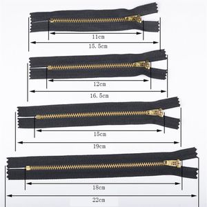 100 pièces 7cm-18cm fermetures à glissière en cuivre de bonne qualité No 4 fermetures à glissière en métal noir à coudre sur les vêtements jeans contrôle d'accès fermeture à glissière dress271Q