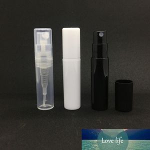 100 Botella vacía de spray de perfume de plástico 2ML / 2G Muestra recargable Envase cosmético Mini atomizador redondo pequeño para loción Piel Muestra más suave