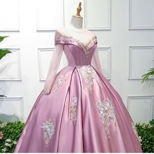 100% réel du XVIIIe siècle robe de balle haricot rose reine médiévale robe renaissance robe reine victoria robe antoinette belle ball can CUS225r