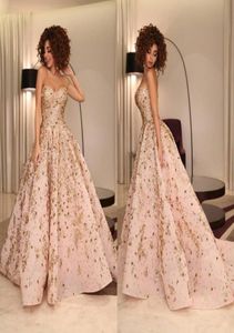 100 Vraie Image Robes de soirée Robes de soirée Sweetheart Sequins Appliques cristallines Satin Fares de célébrités Robes Formal Prom DR4140053