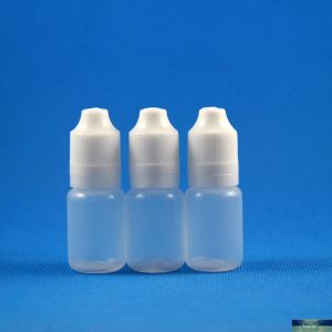 100 Sets / Lot 10ml Flacons compte-gouttes en plastique Tamper Evident Child Double Proof Caps Long Thin Needle Tips e Vapor Cig Liquid Wholesale