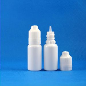 100 Sets / Lot 15ml Flacons compte-gouttes en plastique BLANC Tamper Evident Child Double Proof Caps Long Thin Needle Tips e Cig Liquid 15 mL Qqowm