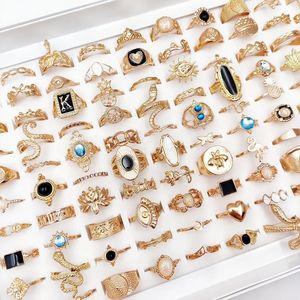 100 styles vintage Bohemian Snake Alloy Rings for Women Geométrique Géométrique Ring Set Set Bijoux Party Gift Wholesale 240414
