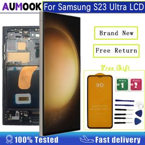 Pantalla OLED 100% probada para SAMSUNG Galaxy S23 Ultra LCD SM-S918E/DS Conjunto de digitalizador de pantalla táctil para Samsung S23U Display SM-S918B/DS Piezas de repuesto