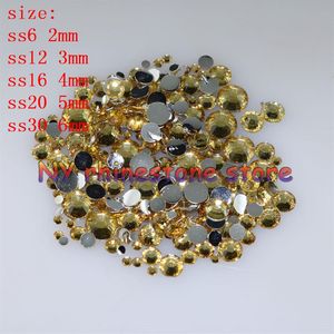 1000-10000pcs sac 2-6mm Cristal Jaune Résine Cristal Strass FlatBack Super Glitter Nail Art Décoration De Mariage Applique Non H249I