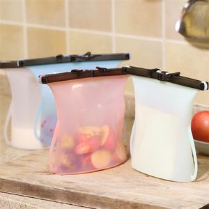 1000ml Foldable Silicone Food Preservation Bag Reusable Sealing Storage Container Food Fresh Bags Vegetables Ziplock Bags