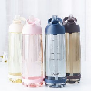 1000ml With Straw Portable Sports Shaker Gym Bottles My Drink Cute Water Bottle Kids Baby Waterbottle Drinkware 201105