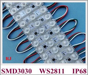 1000pcs adressable polychrome magique module de lumière LED numérique pour la publicité de signe WS 2811 avec IC WS2811 SMD 3030 DC12V 1.2W IP68 étanche