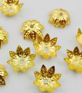 1000pcs bouchons de perles de fleurs plaquées or pour la fabrication de bijoux résultats d'artisanat 10x4mm
