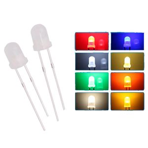 1000pcs / lot 5 mm Diode du chapeau de paille d'atomisation blanc rouge bleu vert jaune ultra lumineux kit de lumière LED LED
