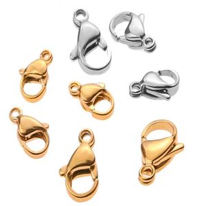 1000pcs lot Lobster Clasps Stainless Steel Jewelry Finding Clasp Hooks for Diy Necklace Bracelet Chain Jewelry Making Craft 10 12M1905