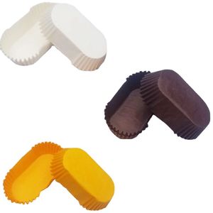 1000 pièces/ensemble papier cuisson tasse Muffins Cupcake doublures ovale gâteau pain plateau résistant à la graisse jetable et Recyclable KDJK2302