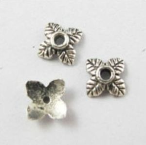 1000 pièces tibétaines ton argent petites perles de fleurs casquettes pour la fabrication de bijoux 6x2mm