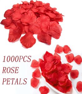 1000pcslot Silk Rose Flower Petals Decoración de pétalos de rosa para la fiesta de la boda de la noche romántica Decoración de la fiesta Decoración Weddin1152000